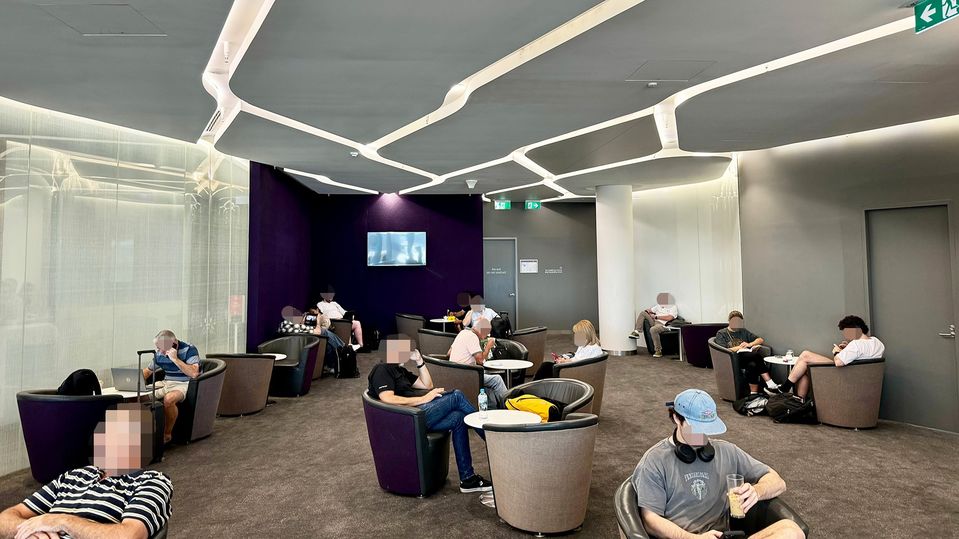 The Business Zone entrance is to your right.