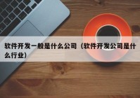 软件开发一般是什么公司（软件开发公司是什么行业）