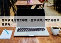 想学软件开发去哪里（想学软件开发去哪里学比较好）