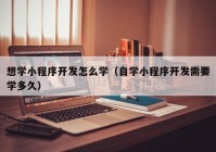 想学小程序开发怎么学（自学小程序开发需要学多久）